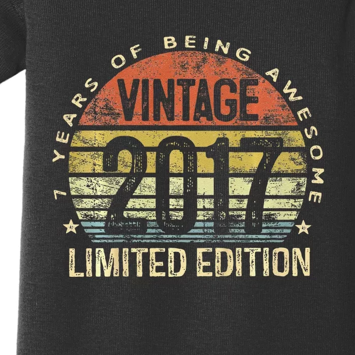 Funny 7 Year Old Gifts Vintage 2017 Limited Edition 7th Birthday Baby Bodysuit