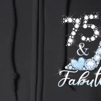 Fabolous 75th Years Old 75 Birthday Diamond Crown Shoes Full Zip Hoodie