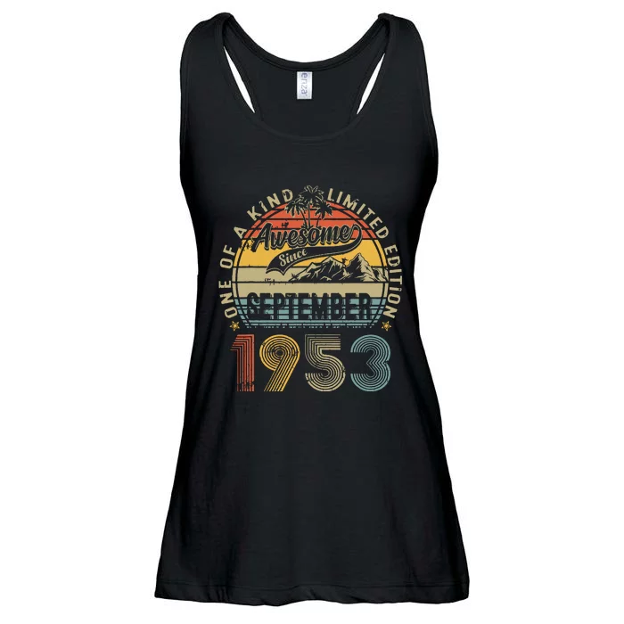 Funny 70 Year Old September 1953 Vintage Retro 70th Birthday Ladies Essential Flowy Tank