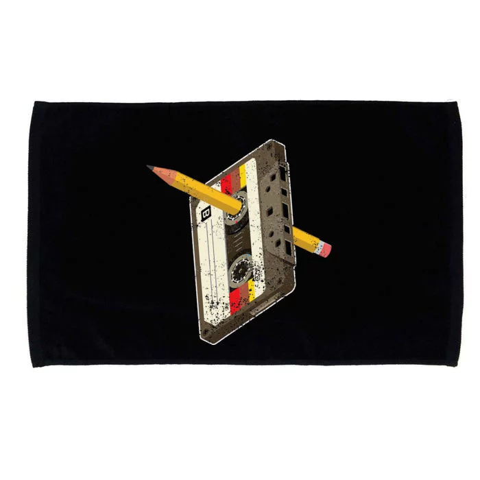 Funny 80s 90s Cassette Pencil Vintage Rewind Microfiber Hand Towel