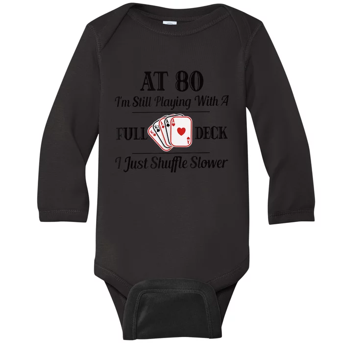 Funny 80th Birthday Gift  - 80 Year Old Cards Shirt Baby Long Sleeve Bodysuit