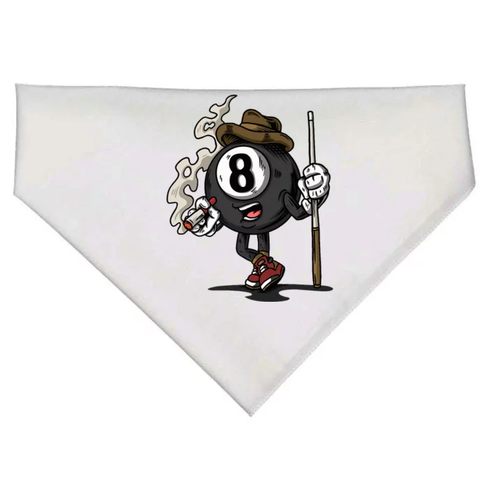 Funny 8 Ball Billiard Pool Player Eight Ball Billiards USA-Made Doggie Bandana