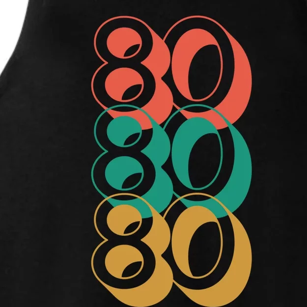 Funny 80th Birthday Retro Ladies Tri-Blend Wicking Tank