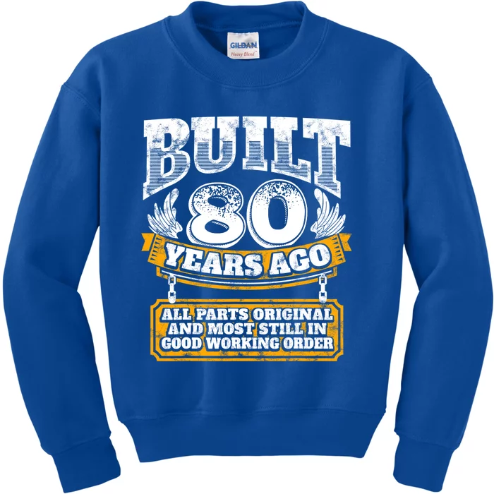 Funny 80th Birthday Gift BDay Gift Saying Age 80 Year Joke Kids Sweatshirt