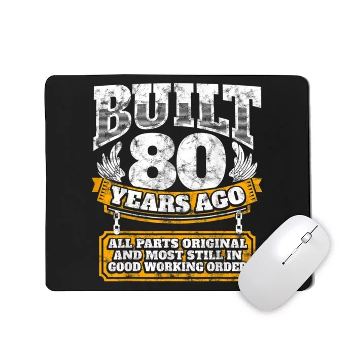 Funny 80th Birthday Shirt B-Day Gift Saying Age 80 Year Joke Mousepad