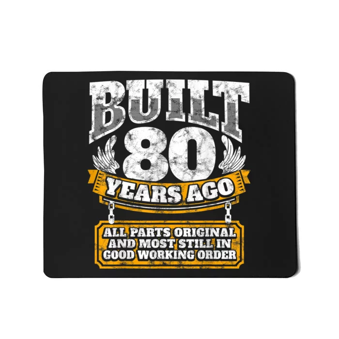 Funny 80th Birthday Shirt B-Day Gift Saying Age 80 Year Joke Mousepad