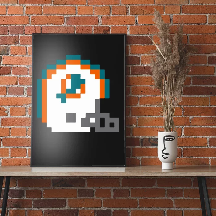 Funny 8 Bit Miami Helmet Gift For Dolphins Sport Poster