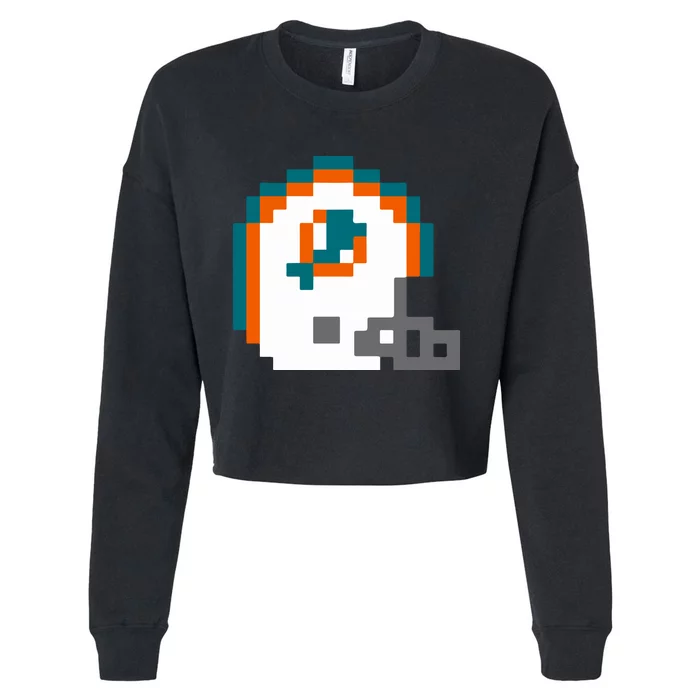 Funny 8 Bit Miami Helmet Gift For Dolphins Sport Cropped Pullover Crew