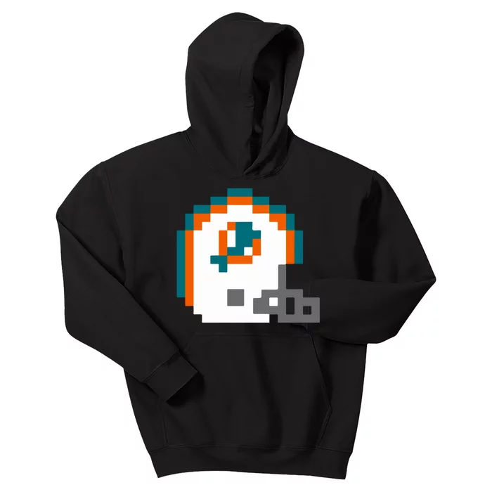 Funny 8 Bit Miami Helmet Gift For Dolphins Sport Kids Hoodie