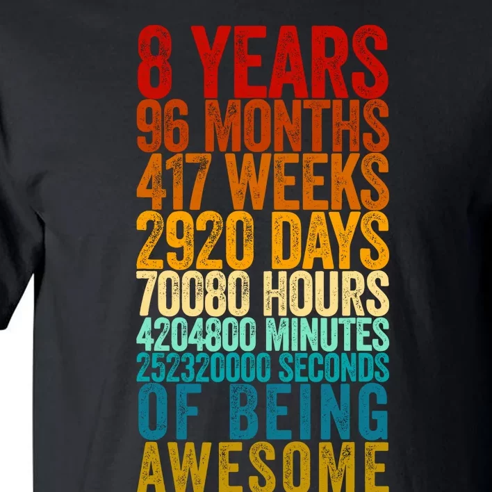 Funny 8th Birthday Old Meter Funny 8 Year Old Gifts Tall T-Shirt