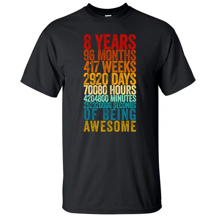 Funny 8th Birthday Old Meter Funny 8 Year Old Gifts Tall T-Shirt