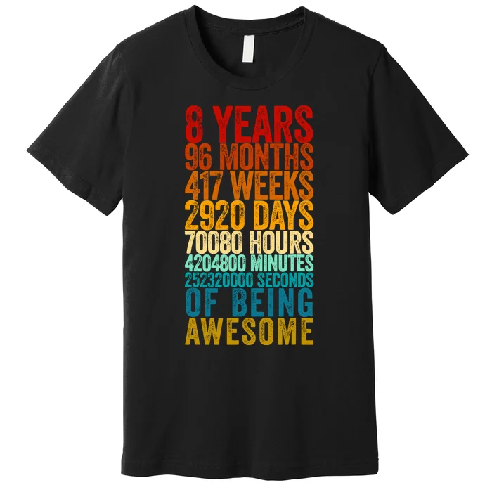 Funny 8th Birthday Old Meter Funny 8 Year Old Gifts Premium T-Shirt