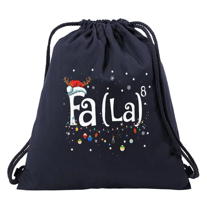 Fa 8 Funny Christmas Santa Fa La Math Gift Drawstring Bag