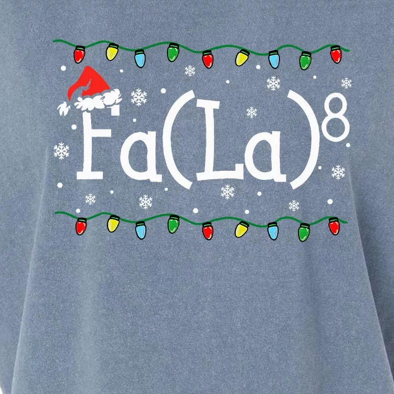 Fa 8 Funny Christmas Santa Fa La Math Teacher Student Garment-Dyed Women's Muscle Tee