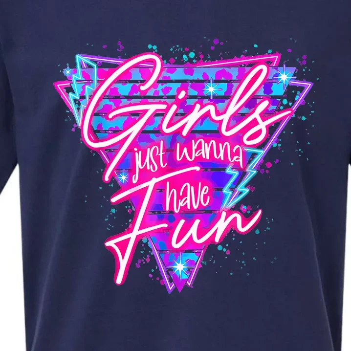 Funny 80s Girl Just Wanna Have Fun Nostalgia 1980s Sueded Cloud Jersey T-Shirt