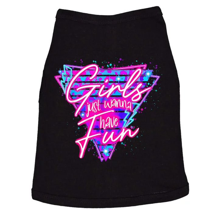 Funny 80s Just Wanna Have Fun 1980s Style Doggie Tank