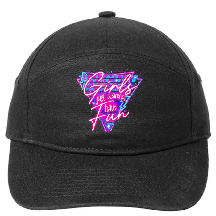 Funny 80s Just Wanna Have Fun 1980s Style 7-Panel Snapback Hat