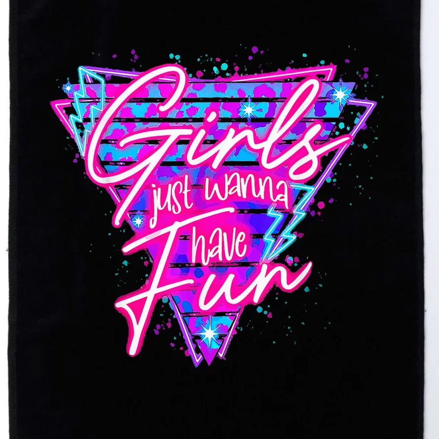 Funny 80s Just Wanna Have Fun 1980s Style Platinum Collection Golf Towel