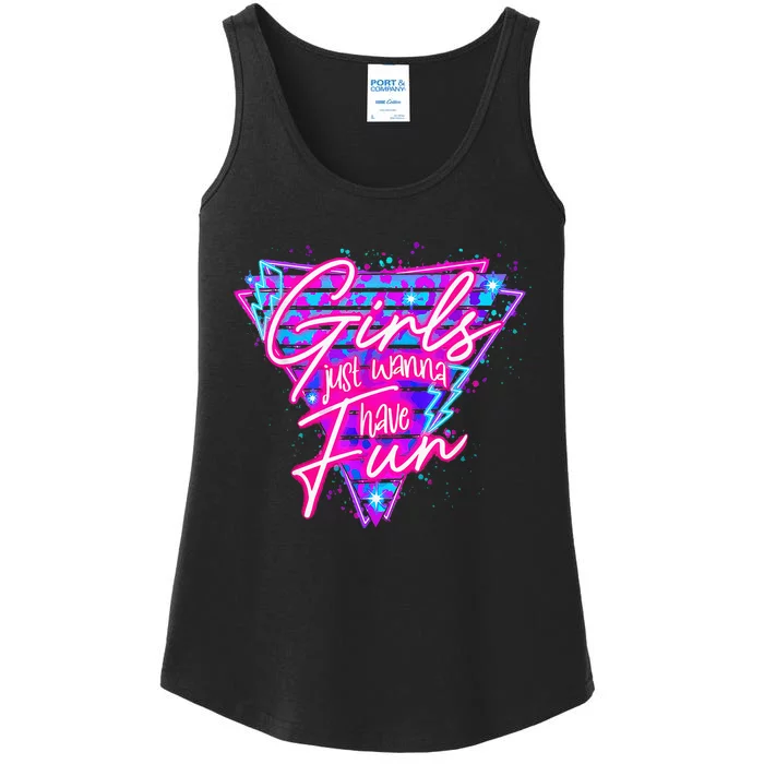 Funny 80S Just Wanna Have Fun 1980s Style Ladies Essential Tank