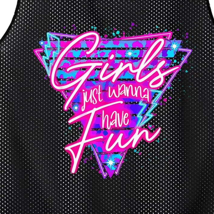 Funny 80S Just Wanna Have Fun 1980s Style Mesh Reversible Basketball Jersey Tank