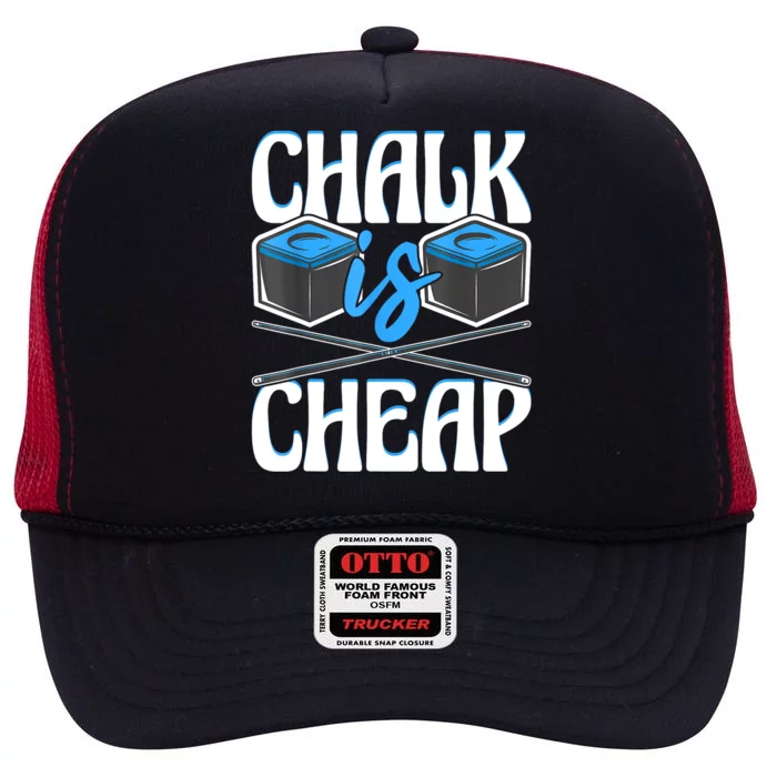 Funny 8ball Pool Chalk Is Cheap Billiard Player Gift High Crown Mesh Trucker Hat