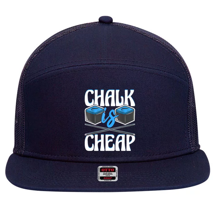 Funny 8ball Pool Chalk Is Cheap Billiard Player Gift 7 Panel Mesh Trucker Snapback Hat