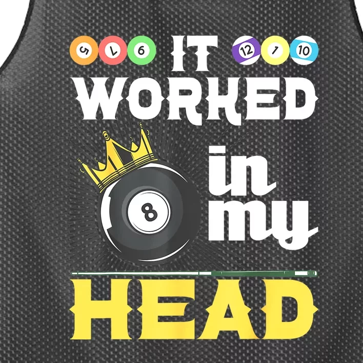 Funny 8ball Pool It Worked In My Head Billiard Player Gift Mesh Reversible Basketball Jersey Tank