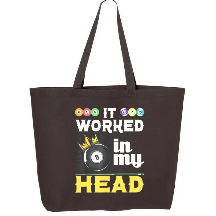 Funny 8ball Pool It Worked In My Head Billiard Player Gift 25L Jumbo Tote