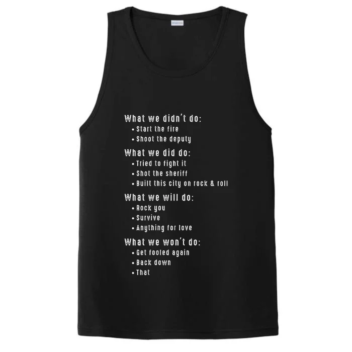 Funny 80s Rock Songs Music Lyrics Eighties 70s Rocker Performance Tank