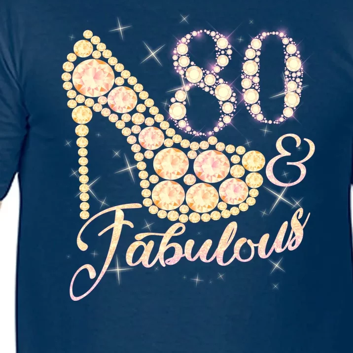 Fabulous & 80 Sparkly Heel 80th Birthday Comfort Colors T-Shirt