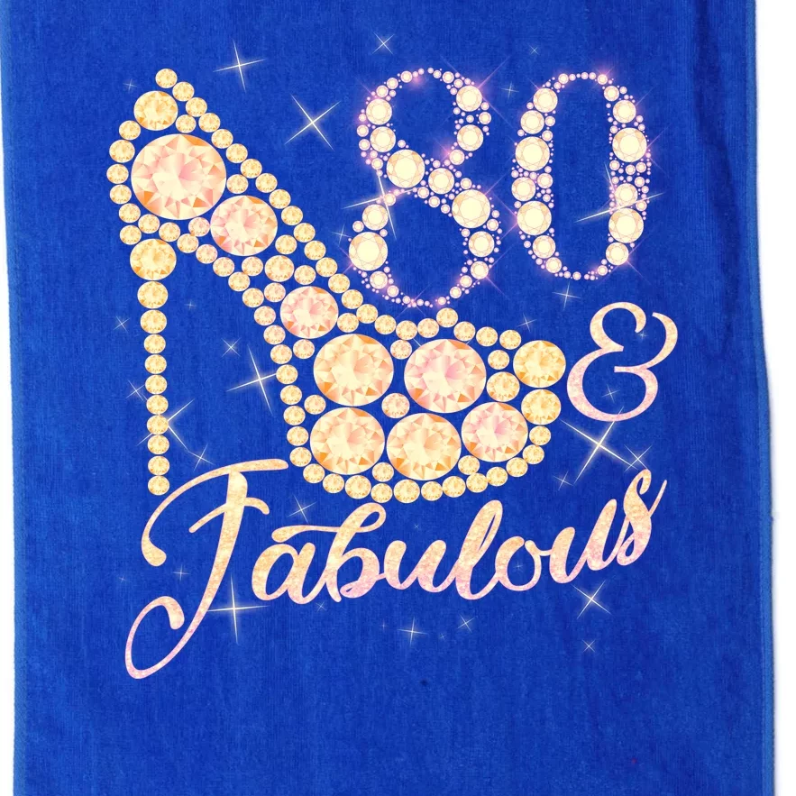 Fabulous & 80 Sparkly Heel 80th Birthday Platinum Collection Golf Towel