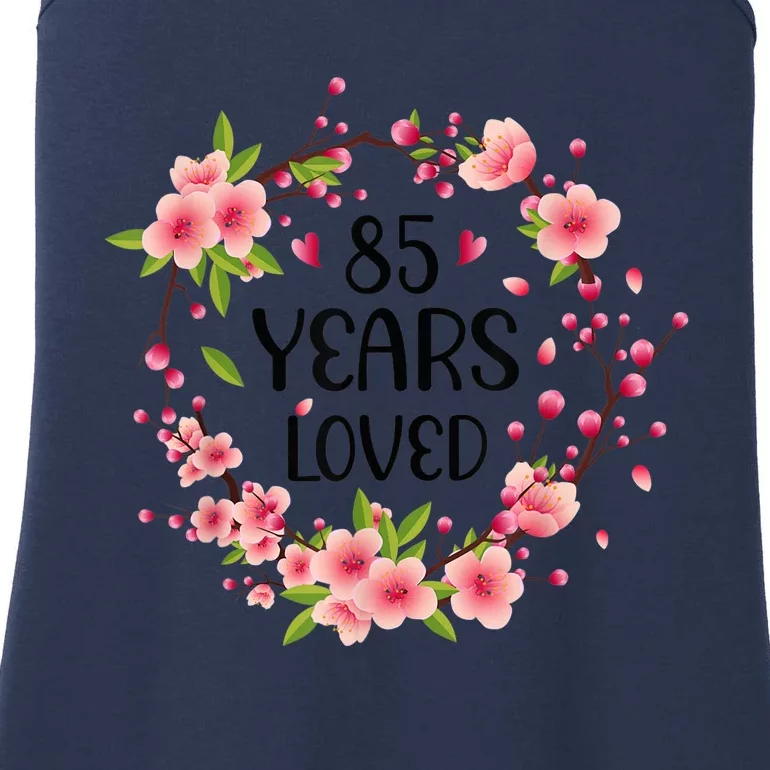 Floral 85 Years Old 85th Birthday Present Wo 85 Years Loved Ladies Essential Tank