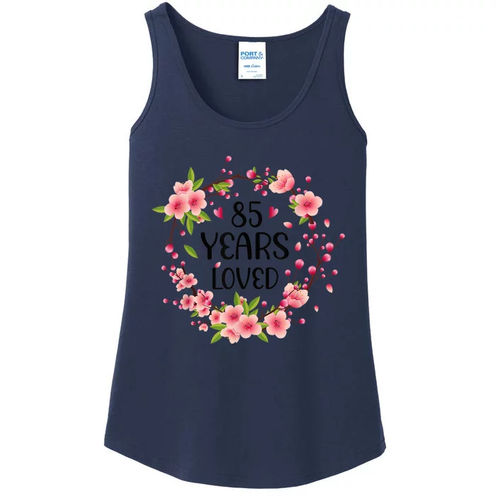 Floral 85 Years Old 85th Birthday Present Wo 85 Years Loved Ladies Essential Tank