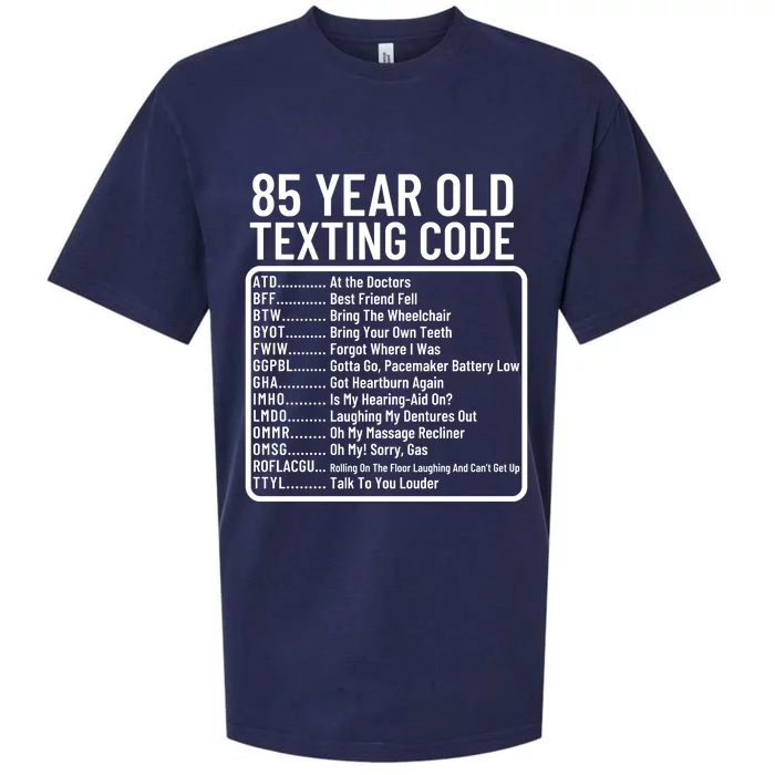 Funny 85 Year Old Texting Code Birthday Sueded Cloud Jersey T-Shirt