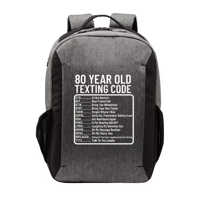 Funny 80 Year Old Texting Code Birthday Vector Backpack