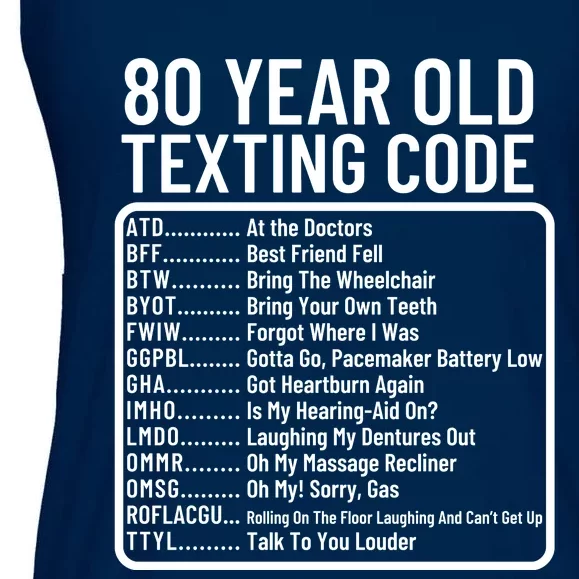 Funny 80 Year Old Texting Code Birthday Ladies Essential Flowy Tank