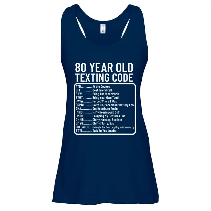 Funny 80 Year Old Texting Code Birthday Ladies Essential Flowy Tank