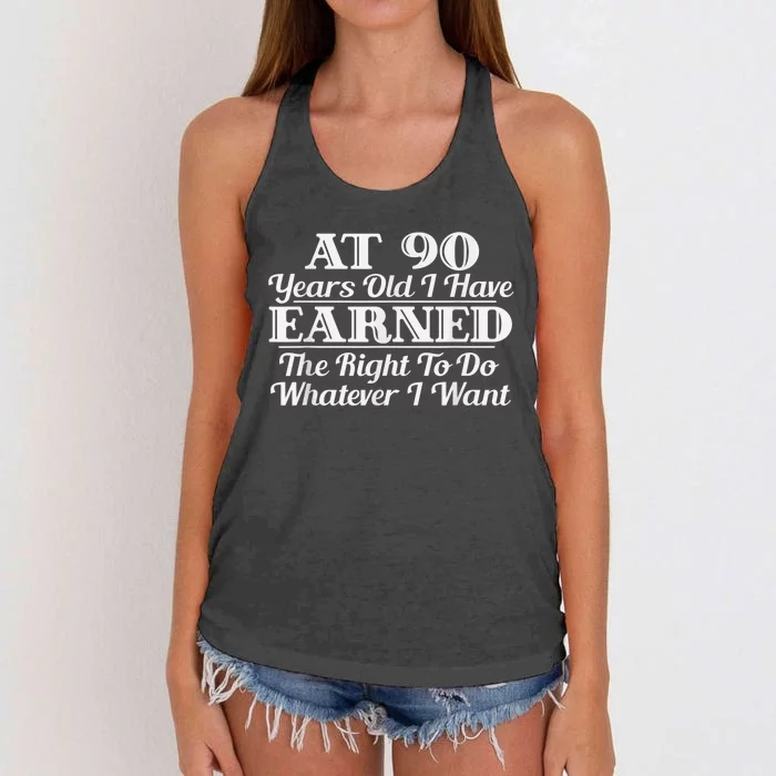 Funny 90th Birthday Gift I Can Do Whatever I Want Women's Knotted Racerback Tank