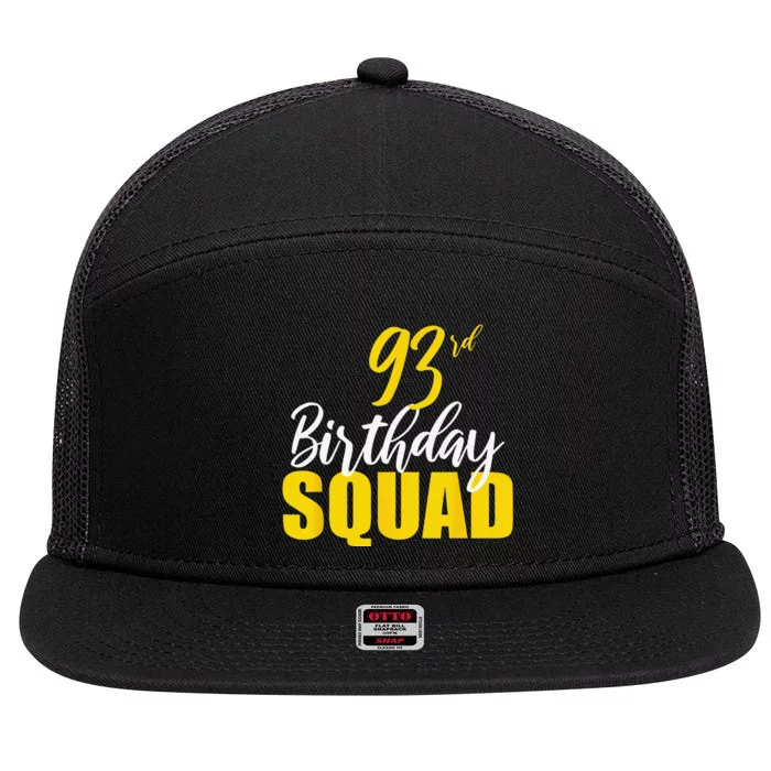 funny 93rd Birthday Queen Happy Birthday Party 7 Panel Mesh Trucker Snapback Hat