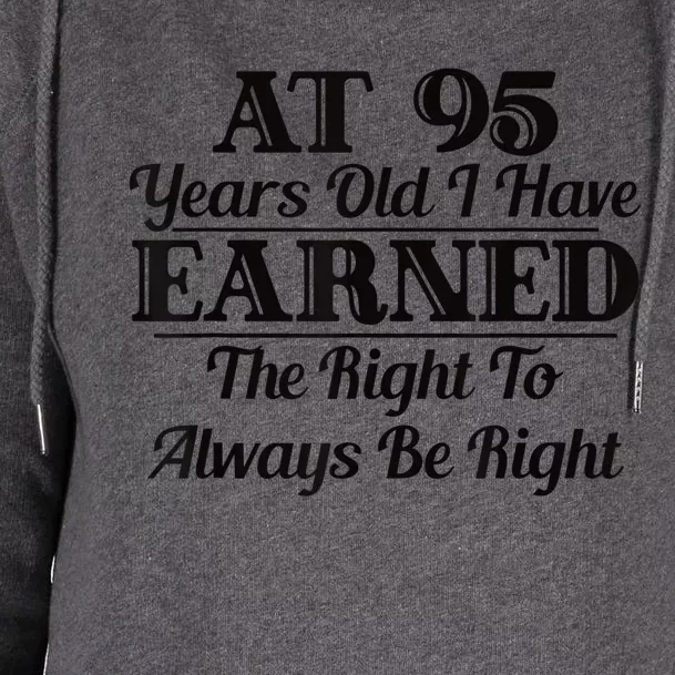 Funny 95th Birthday Present Gift Shirt - 95 Year Old Funny Shirt Womens Funnel Neck Pullover Hood