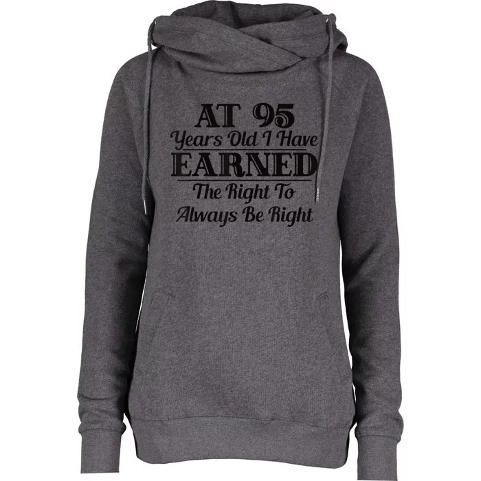 Funny 95th Birthday Present Gift Shirt - 95 Year Old Funny Shirt Womens Funnel Neck Pullover Hood