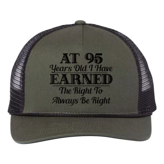 Funny 95th Birthday Present Gift Shirt - 95 Year Old Funny Shirt Retro Rope Trucker Hat Cap