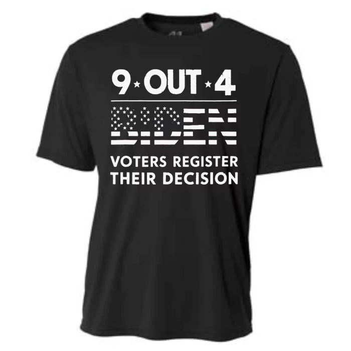 Funny 9 Out Of 4 Biden Voters Regret Their Decision Usa Flag Cooling Performance Crew T-Shirt