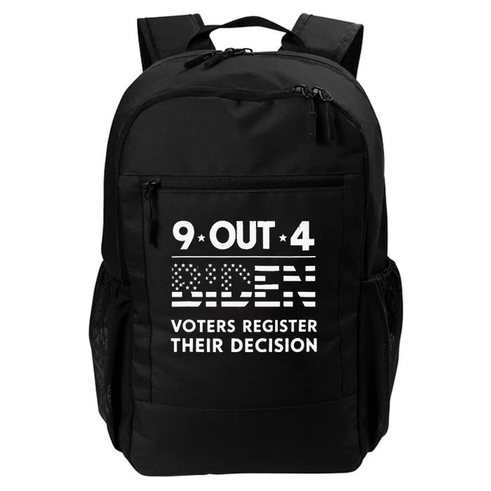 Funny 9 Out Of 4 Biden Voters Regret Their Decision Usa Flag Daily Commute Backpack