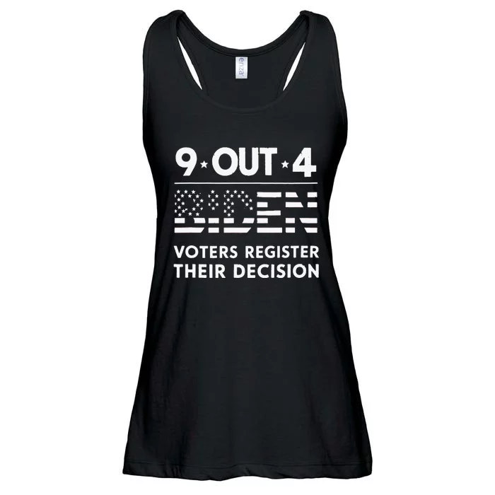 Funny 9 Out Of 4 Biden Voters Regret Their Decision Usa Flag Ladies Essential Flowy Tank