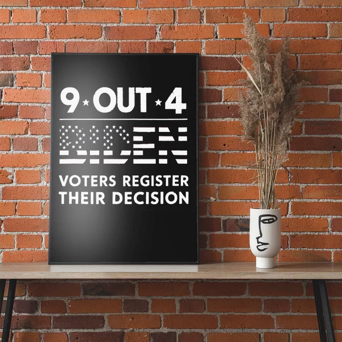 Funny 9 Out Of 4 Biden Voters Regret Their Decision Usa Flag Poster