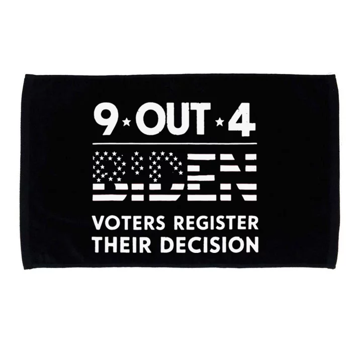 Funny 9 Out Of 4 Biden Voters Regret Their Decision Usa Flag Microfiber Hand Towel