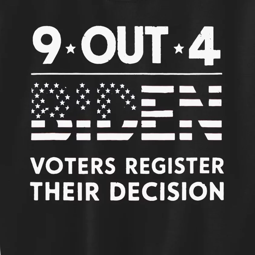 Funny 9 Out Of 4 Biden Voters Regret Their Decision Usa Flag Kids Sweatshirt