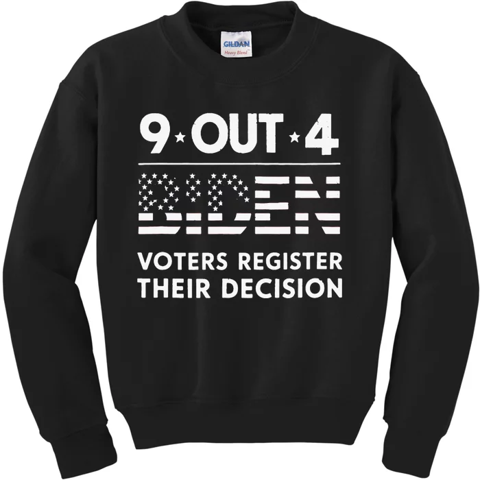 Funny 9 Out Of 4 Biden Voters Regret Their Decision Usa Flag Kids Sweatshirt