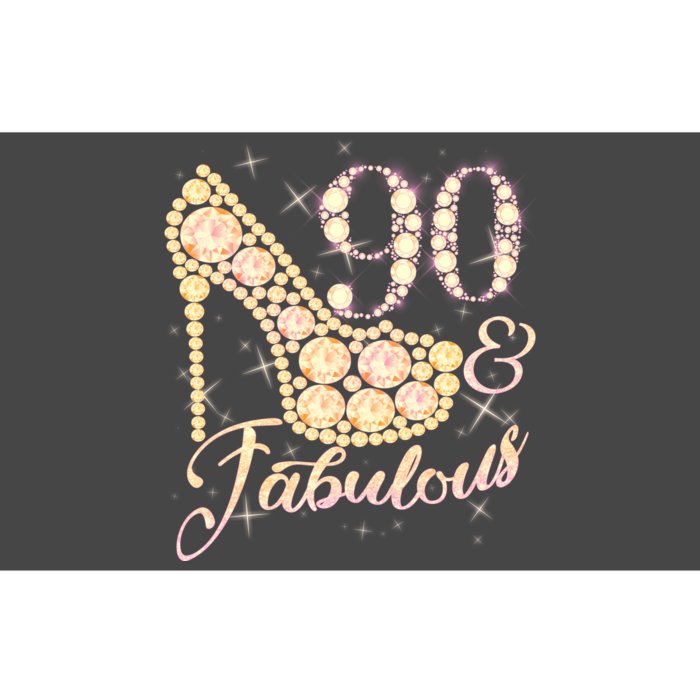 Fabulous & 90 Sparkly Heel 90th Birthday Bumper Sticker